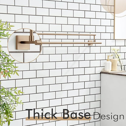 KOKOSIRI Towel Bars 32-Inch Bathroom Towel Holder Champagne Bronze Double Bath Towel Racks Wall Mounted Stainless Steel B5009CPG-L32