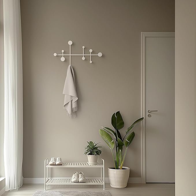 Kazai. 'Sval' Wall Wardrobe | Minimalist Coat Hook Design from Berlin | Modern Metal Wall-Mounted Coat Rack/Hooks | White