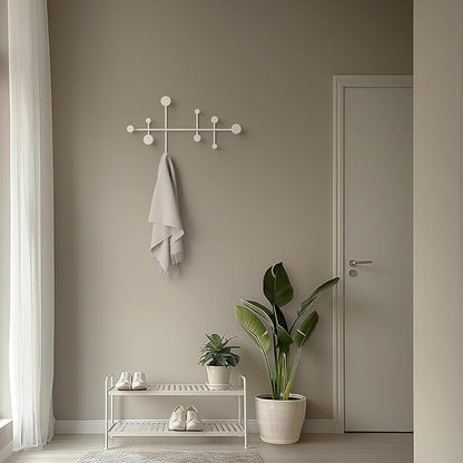 Kazai. 'Sval' Wall Wardrobe | Minimalist Coat Hook Design from Berlin | Modern Metal Wall-Mounted Coat Rack/Hooks | White