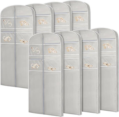 65" Garment Bag for Travel for Hanging Clothes Storage Hanging Suit Cover with Zipper and Accessory Storage for Coats, Dresses, Suits