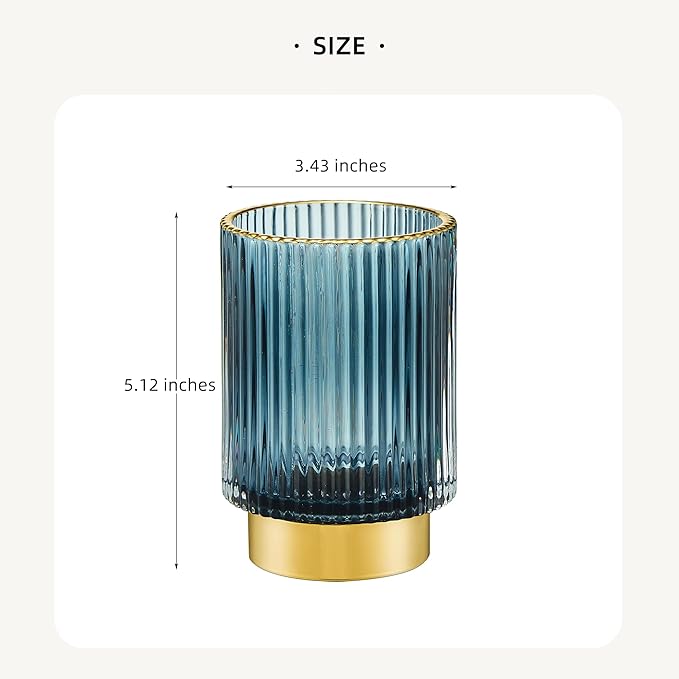 LEICURACE Makeup Brush Holder Organizer,Toothbrush Holders,Desk Pen Pencil Holder,Multifunctional Vintage Glass Brush Cup(A3-24-US)