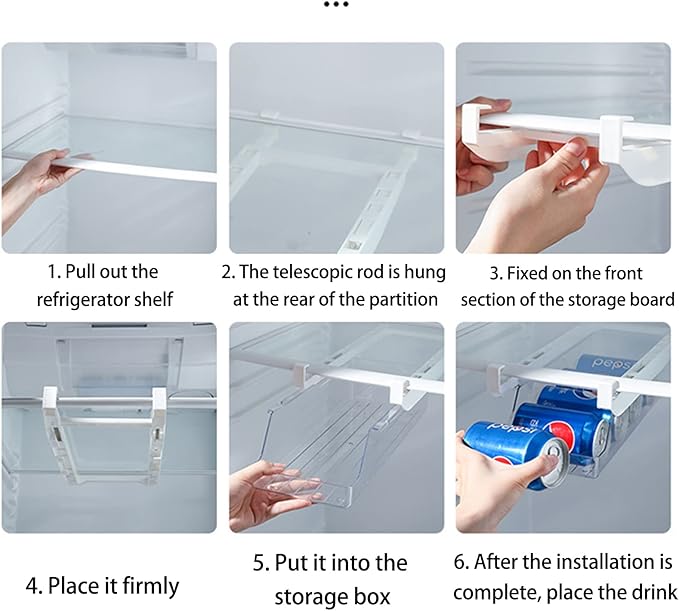 Fridge Drawer Can Organizer, Clear Soda Can Organizer Fridge Organizer Bins Drink Organizer For Fridge or Countertop, Soda Can Dispense Plastic Dispenser Bin for Refrigerator Organizing(#1)
