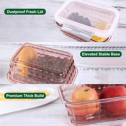 Taiuloo Set of 3 Food Storage Containers with Lids & Handle, BPA Free Plastic Meal Prep & Salad Bowl Containers To Go for Lunch, Salad Serving Bowls for Snack, Fruit, Veggie, Blue