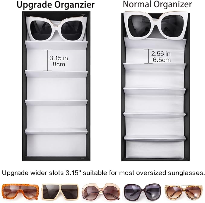 TRIUMPH VISION Sunglasses Organizer Storage Eyeglasses Holder - Multiple Glasses Case Box Eyewear Case with Lid