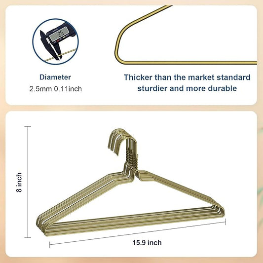 SPECILITE Wire Metal Clothes Hangers Bulk 100 Pack for Standard Size Suits, Coats, Shirts, Pants, Skirts, Space Saving, Non Slip,16 Inch 12 Gauge Ultra Thin, Bronze