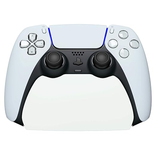 PlayVital White Controller Display Stand for ps5, Gamepad Accessories Desk Holder for ps5 Controller with Rubber Pads