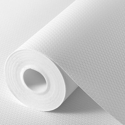 White Shelf Liners for Kitchen Cabinets Non Adhesive Drawer Liner for Bathroom Waterproof Refrigerator Liners for Shelves Fridge Plastic Mats Cabinet Cupboard Liner 17.5 x 393.7 Inches