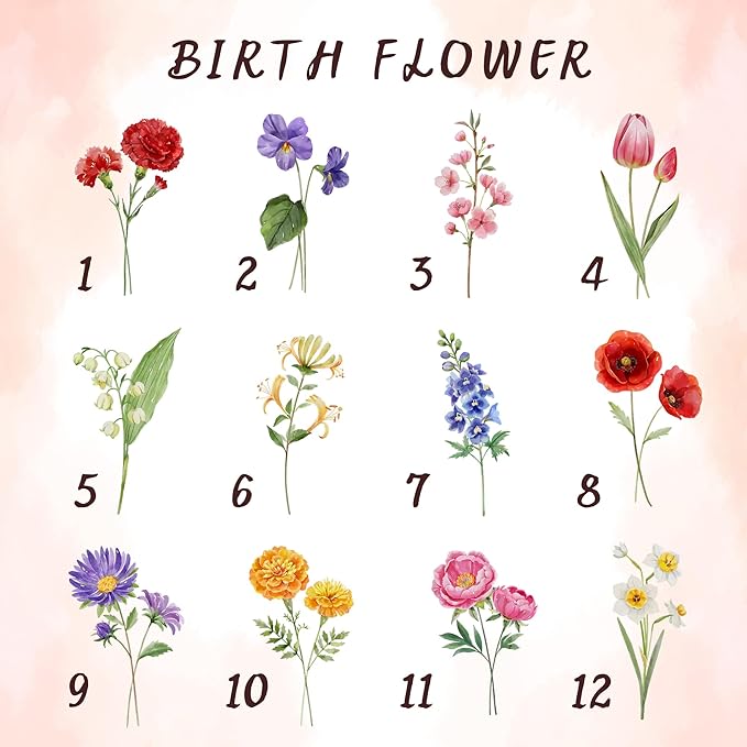 JRLCTECH Friends are Flowers That Never Fade, Custom Birth Month Flower Jewelry Dish, Personalized Trinket Tray Ring Dish, Birthday Gift for Friend, BFF Gift, Wedding Gift for Women