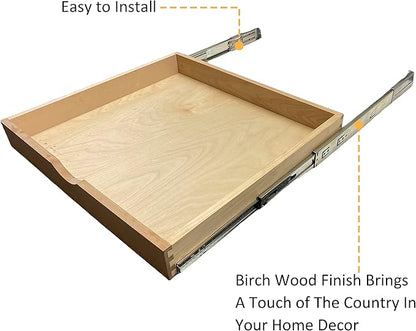 COUVER DIY Non-Assembled Birch Wood, Pull-Out Cabinet Organizers, Under Sink Organizers for Bathroom & Kitchen, Cabinet Slide-Out Organizers and Storage, Soft Closed Rail, 18 inch