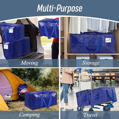 Veradome Extra Large Moving Bags with Zippers & Carrying Handles, Heavy-Duty Storage Tote Moving Boxes for Space Saving (6)