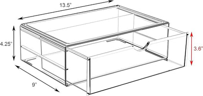 Sorbus Large Stackable Acrylic Drawers - 1 Clear Storage Drawers for Organizing Make up, Nail Polish, Hair Accessories, and Beauty Supplies - Makeup Organizer for Vanity, Bathroom Organizer Countertop