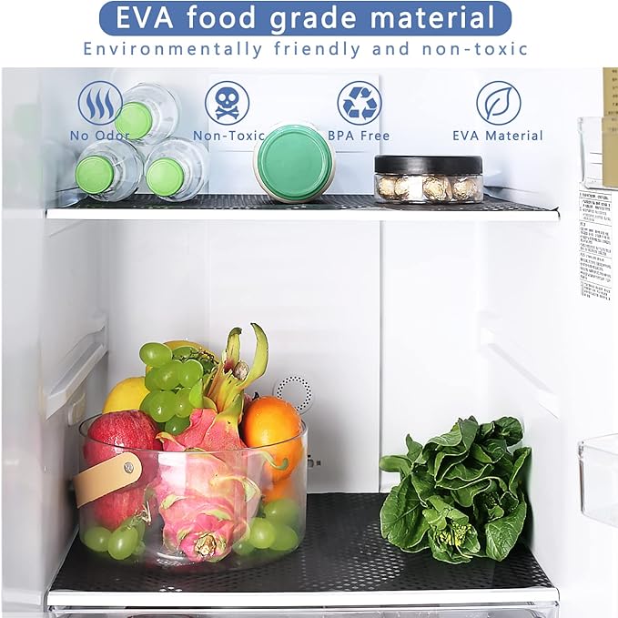 HooTown Shelf Liner Kitchen Cabinet Drawer Mats 23.6 Inch Wide x 196.8 Inch Long, Non Slip EVA Plastic Water Resistant Pad for Bathroom Drawers, Shoe Shelves, Under Sink, Black