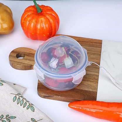 JUXYES Small Fruit and Vegetable Storage Containers With Lid, Plastic Onion Storage Keeper Containers for Fridge, Portable Fruit And Vegetable Savers Storage Containers for Onion Tomato Lemon Apple