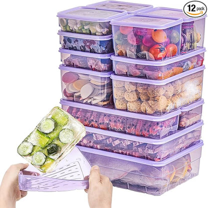 THX_SOYOON Twist-Release Freezer Containers, for Soup&Sauce pack,12pcs Flexible When Frozen | Anti-Break, BPA-Free, Stackable | Made in Korea
