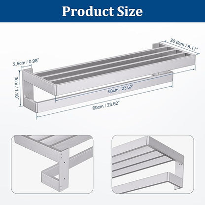 Brushed Nickel Double Towel Bar for Bathroom,Multi-Layer Towel Bar/Towel Holder Stainless Steel Wall-Mounted Bathroom Hardware Accessories 23.6-inch