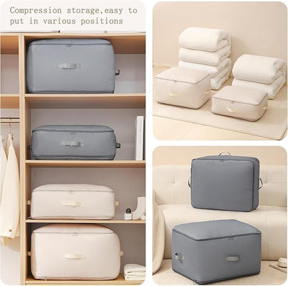 Bxngjuj 3 PCS Ultra Space Saving Self Compression Organizer, 2025 NEW Comforter Storage Bags, Heavy Duty Moving Bags, Washable Compression Bags for Storage Comforter Blanket, Clothes,Closet, Bedding