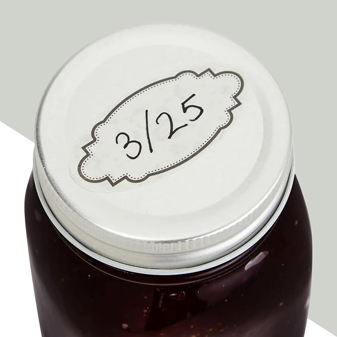 Juvale Dissolvable Food Labels - 300 Pack, White Rectangular, 1.1 x 2.25 in - Canning Jar Labels & Pantry & Freezer Container Stickers - 8 Unique Designs