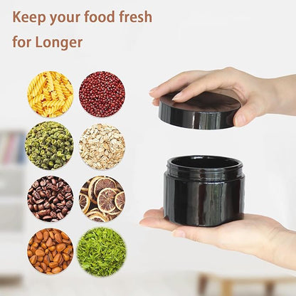 Black Glass Storage Jar 100ml Wide Mouth Airtight UV Protection Container for Spice Coffee
