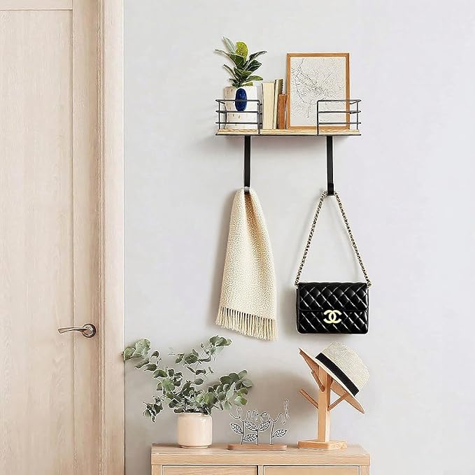 THYGIFTREE Ironing Board Holder Wall Mount, Metal Ironing Board Hanger with Shelf Laundry Room Accessories Holder for Holder for Ironing Board and Iron on Wall
