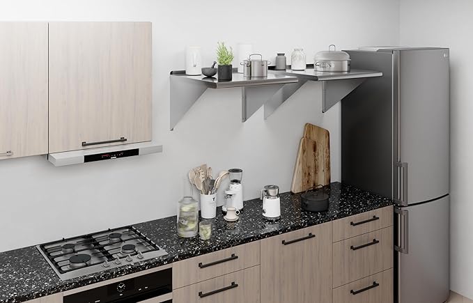 AmGood 24" Long X 24" Deep Stainless Steel Wall Shelf | NSF | Appliance & Equipment Metal Shelving | Kitchen, Restaurant, Garage, Laundry, Utility Room