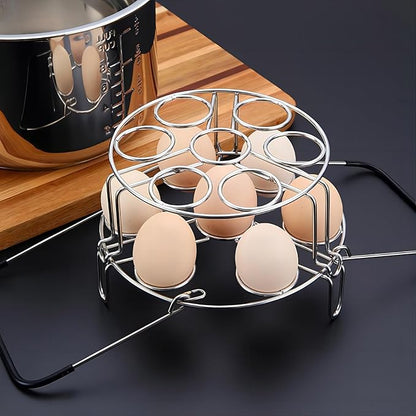 GREATLINK 2-Tier Stainless Steel Egg Holder with Silicone Handles, 14 Egg Capacity Stackable Rack for Refrigerator - Easy Grab Space Saving Organizer