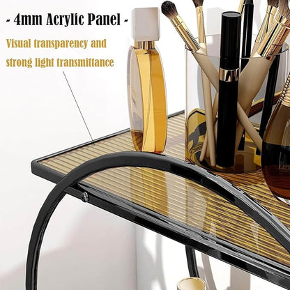 YIWANFW Perfume Organizer for Dresser, Black Bathroom Counter Organizer, 2 Tier Vanity Makeup Organizer, Bathroom Organizer and Storage for Skincare Cosmetic Perfume Display Stand for Bedroom Decor