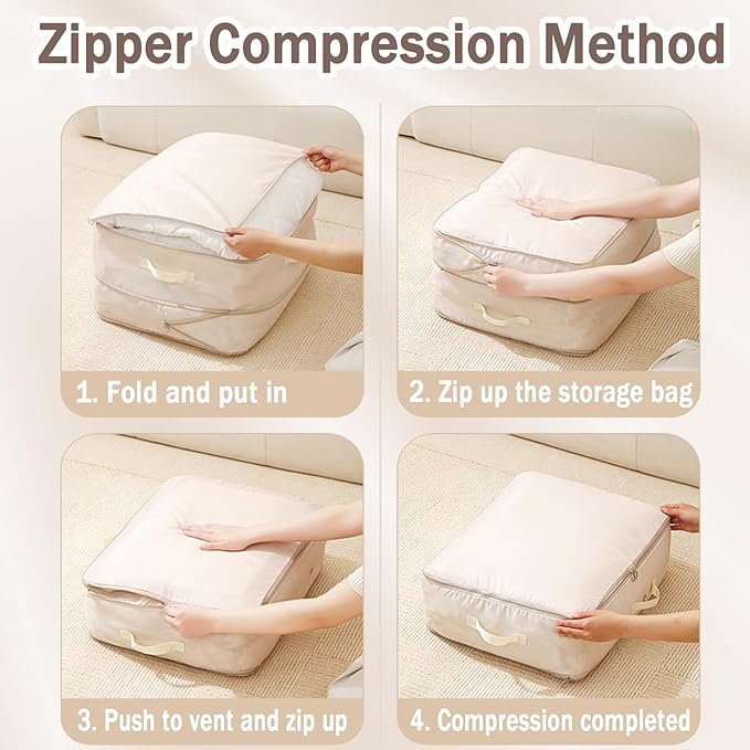 Space Saving Self Compression Organizer, 2025 New Ultra Space Saving Self Compression Organizer, Heavy Duty Moving Bags, Storage Tote for Space Saving (Gray, X-Large)