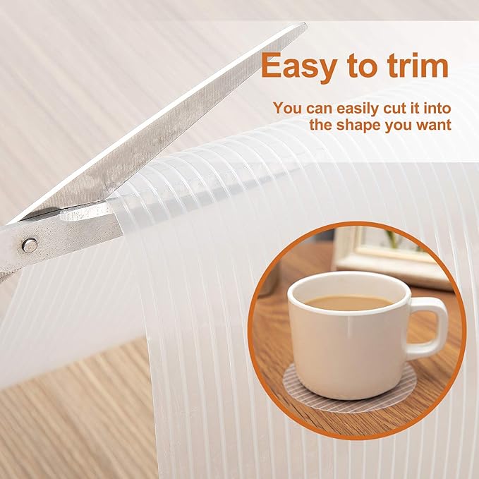 Shelf Liner Drawer Liner, 12IN x 20FT Non Slip Non Adhesive Cabinet Liner for Kitchen, Refrigerator, Drawer - Clear Ribbed