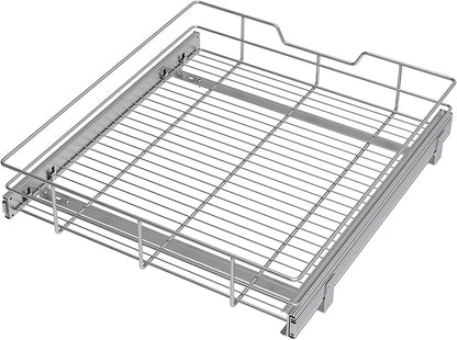 Pull Out Cabinet Organizer 20" W X 17" D, Slide Out Drawers For Kitchen Cabinets, Pull Out Drawers For Cabinets Capacity Heavy Duty Caddy, Cabinet Pull Out Shelves Chrome-Plated, Bathroom Pantry