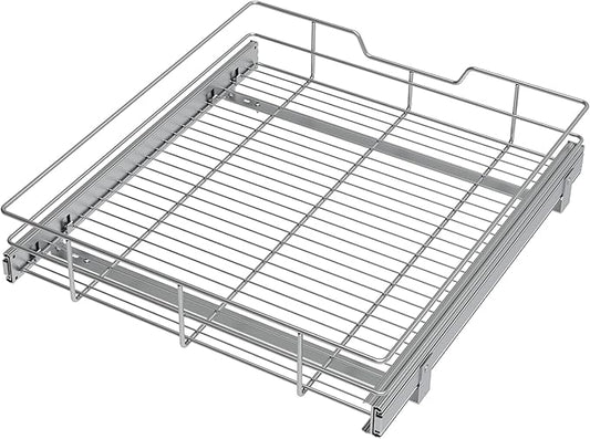 Pull Out Cabinet Organizer 20" W X 17" D, Slide Out Drawers For Kitchen Cabinets, Pull Out Drawers For Cabinets Capacity Heavy Duty Caddy, Cabinet Pull Out Shelves Chrome-Plated, Bathroom Pantry