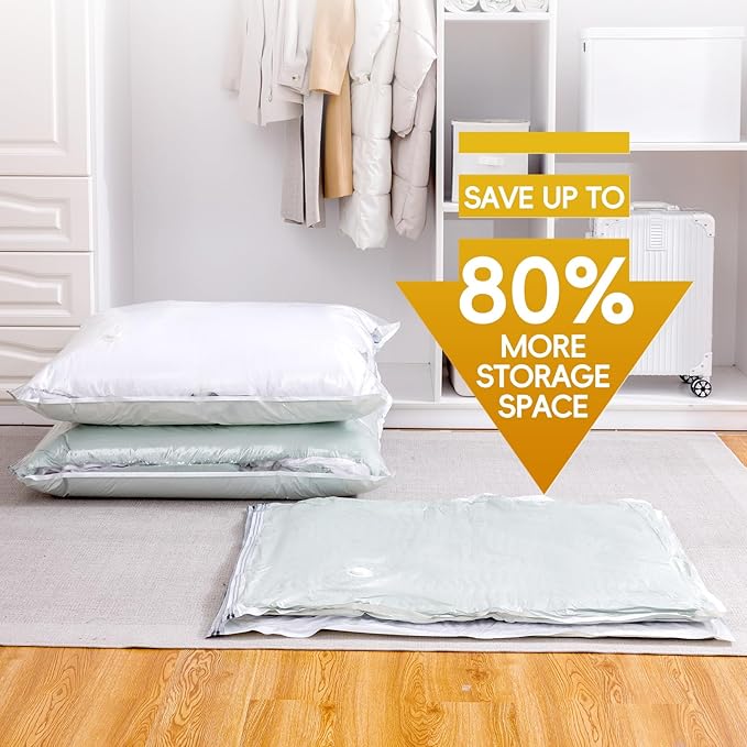 MoJoTools Vacuum Storage Bags with Electric Pump,8 Extra Large Jumbo storage Space Saver Bags (40x31 Inch) for Bedding,Comforters,Blankets,Clothing,Pillows,Jackets,Coats,Vacuum Seal Bags for clothing
