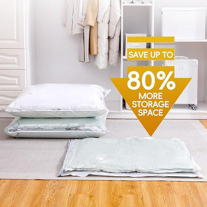 MoJoTools Vacuum Storage Bags with Electric Pump,8 Extra Large Jumbo storage Space Saver Bags (40x31 Inch) for Bedding,Comforters,Blankets,Clothing,Pillows,Jackets,Coats,Vacuum Seal Bags for clothing