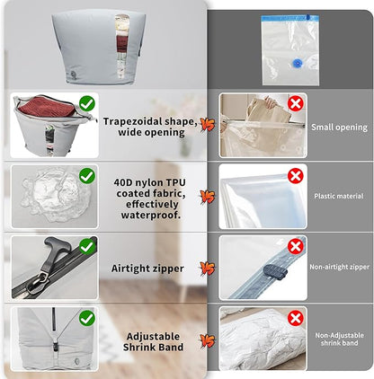 ONTYZZ Home Vacuum Bags Space Saver Compression Domestic Vacuum Sealer Bags for Clothes, Comforters, Blankets, Bedding
