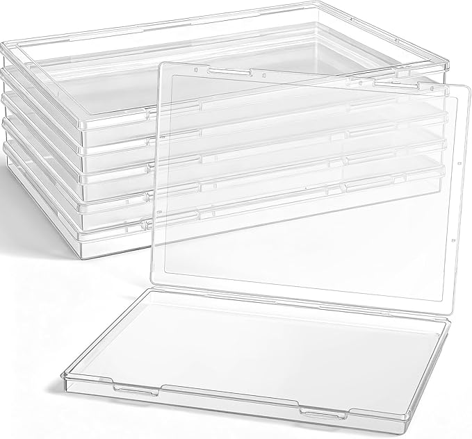 Jetec 6 Pieces Mini Plastic Clear Beads Storage Containers Box for Collecting Small Items, Beads, Jewelry, Business Cards, Game Pieces, Crafts (12.0 x 8.8 x 0.9 Inch)
