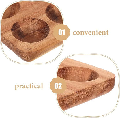 Homoyoyo Wooden Egg Tray 12 Egg Holder for Fridge Kitchen Storage Acacia Wood Fresh Organizer 11.85X4.4X0.78 Inches