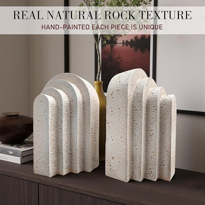 Modern Decorative Bookends for Shelves – Heavy Duty Book Ends, Stylish Bookshelf Decor, Minimalist Home Office Organizer, Functional Book Holders (Set of 2)