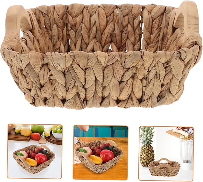IMIKEYA Rustic Wicker Storage Basket Wicker Basket Pantry Organizer for Kitchen Bathroom