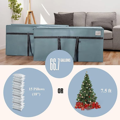 VENO 4 Pack Oversize Moving Bags for College, Heavy-Duty Storage Totes, Moving Boxes and Wardrobe Packing Supplies Alternative - Durable Laundry Bags for Clothes (Light Blue Matte, 4 Pack)