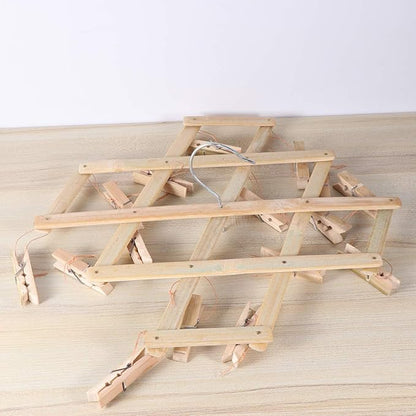 Folding Hangers Foldable Laundry Socks Hanging Rack Multi Hanger Socks Hook Dryer Folding Drying Rack Clothespin Baby Clip Wooden