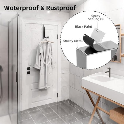 WLCSNG 2 Pack Over The Door Hanger, Folding Over The Door Drying Rack for Laundry,Foldable Over The Door Clothes Hanger,Small Clothes Drying Rack for Dorm Portable Black
