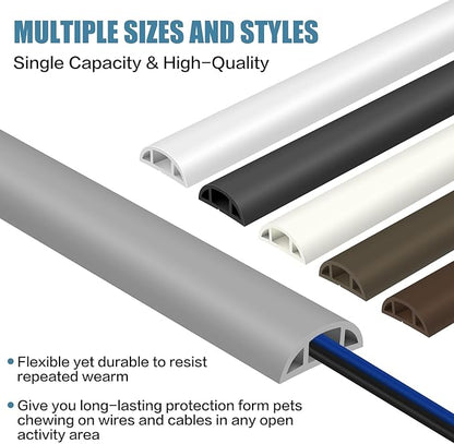 Floor Cord Covers for Wires 3.3FT Cable Hider Wire Cover Self Adhesive Cord Hider Floor for Offices, Homes, Workshops, Warehouses Cable Cavity 0.39" W x 0.27" H