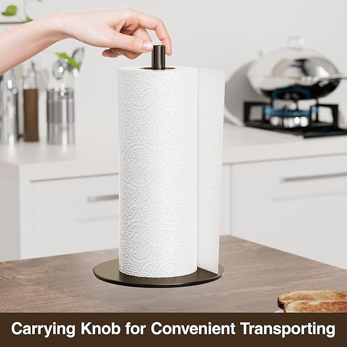 Oil-Rubbed Bronze Paper Towel Holder - Free-Standing Kitchen Roll Holder, Classic Fashion Roll Dispenser for Any Kitchen