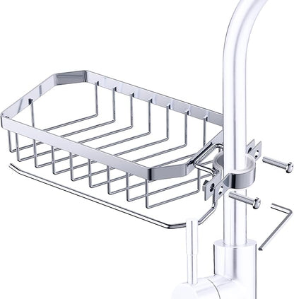 OSOVGO Sink Sponge Holder, Soap Holder Shower, Sink Drying Rack, Soap Container, Bathroom Organizers, Sponge Caddy, Kitchen Organization and Storage, Kitchen Rack, Bathtub Organizer (ROUND LEFT)