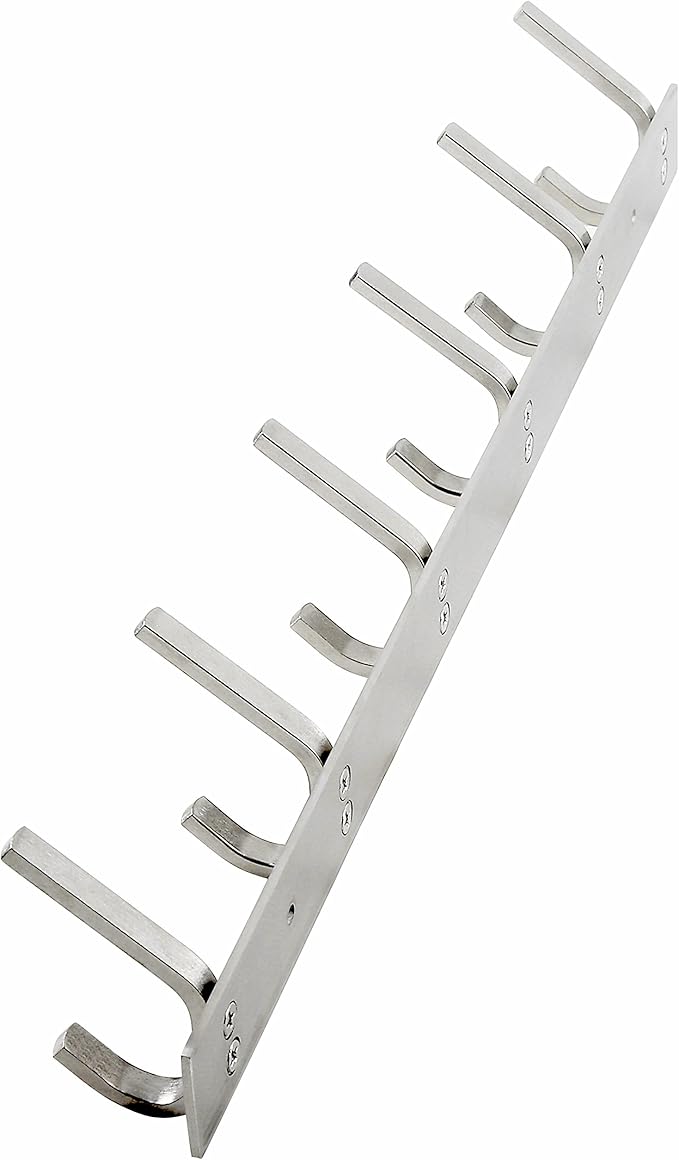 WEBI Heavy Duty SUS 304 Coat Bath Towel Hook Hanger Rail Bar with 6 Hooks, Brushed Finish for Bedroom, Bathroom,Foyers,Hallways Home,Office, C-CBG06