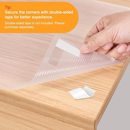 Glotoch Shelf Liner 17.5x360, Non Adhesive Cabinet, Drawer Liner for Refrigerator, Kitchen, Waterproof and Durable Fridge Table Place Mats for Cupboard, Clear