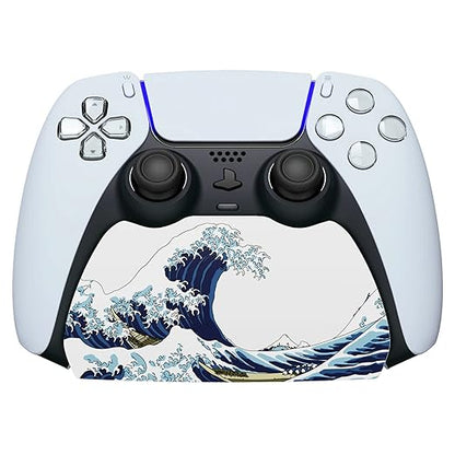 PlayVital The Great Wave Controller Display Stand for ps5, Gamepad Accessories Desk Holder for ps5 Controller with Rubber Pads
