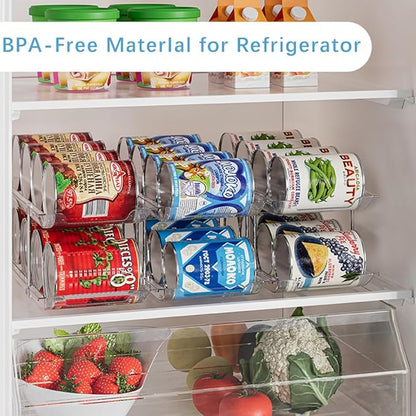 STORICANS Can Organizer For Pantry, Adjustable Height And Width Canned Goods Organizer, Soup Can Rollers Organizer Holds Up to 48 Cans for Kitchen Cabinet or Refrigerator (CLear 4 Tier)