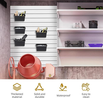 20PCS Acoustic Wall Storage Box Slatwall Organizer for Garage, Storage Bins for Storing Accessories Compatible With Acoustic Wall/ Slatwall/ Perforated wall