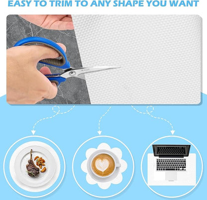 Drawer Liners, Waterproof Shelf Liner, Anti-Slip Non-Adhesive BPA Free Kitchen Cupboard Cabinet Liner Refridge Fridge Mats Sink Protector Strong Durable for Home (White/15.7in x 20Ft)