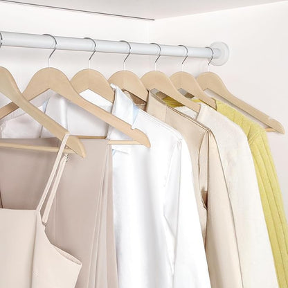 TOPIA HANGER Unfinished Natural Wooden Hangers 18 Pack-360° Swivel Hook and Smoothly Cut Shoulder Notches-Premium Wood Clothes Hangers for Suit, Coat, Jacket, Pant, Camisole-CT10N